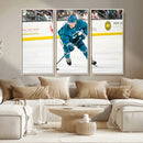 San Jose Sharks Ice Hockey Player Wall Art Canvas Print