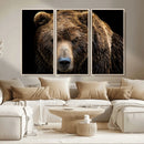 Grizzly Brown Bear Canvas Wall Art, Wildlife Animal Canvas