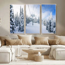 Winter Ski Lift Wall Art Print - Landscape Wall Art | Snowy