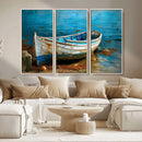 Vintage Boat on Tranquil Waters | Coastal Wall Art for