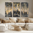 Golden Forest Abstract Wall Art | Dark Forest with Gold