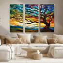 Vibrant Mosaic Tree of Life Wall Art | Stained Glass Style