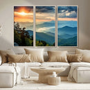 Sunrise Over Mountain Range Wall Art Canvas Print, Farmhouse