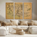 Middle Earth Map Canvas Wall Art – Vintage Fantasy Map