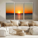 Golden Horizon Sunset Over Ocean Wall Art Canvas Print – by MyGreatCanvas | Canvas Wall Art Prints | Photo Prints & Wall Decor