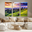 Green Hills and Sunset Wall Art Print - Scenic Landscape by MyGreatCanvas | Canvas Wall Art Prints | Photo Prints & Wall Decor