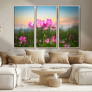 Pink Flower on the Mountain Canvas Print, Framed Pink Flower