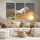 Large Wall Art Canvas Print – White Jumping Horse Sunset by MyGreatCanvas | Canvas Wall Art Prints | Photo Prints & Wall Decor