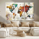 Watercolor World Map Canvas Print – Framed Wall Art for by MyGreatCanvas | Canvas Wall Art Prints | Photo Prints & Wall Decor