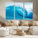 Big Ocean Surfing Wave Wall Art Canvas Print