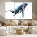 Watercolor Whale Wall Art Canvas Print by MyGreatCanvas | Canvas Wall Art Prints | Photo Prints & Wall Decor