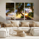 Tropical Island Sunset on the Beach Palms Wall Art Canvas by MyGreatCanvas | Canvas Wall Art Prints | Photo Prints & Wall Decor