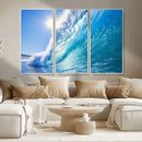 Blue Big Wave Surfing Ocean Canvas Wall Art Artwork Print by MyGreatCanvas | Canvas Wall Art Prints | Photo Prints & Wall Decor
