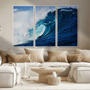 Ocean Wave at Sunset Canvas Art, Large Wall Print of Vibrant