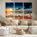 Golden Hour Sunset Over Ocean Waves Wall Art Canvas Print | by MyGreatCanvas | Canvas Wall Art Prints | Photo Prints & Wall Decor