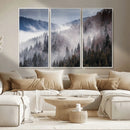 Beautiful Rising Fog in Winter Mountain Landscape- Framed