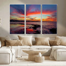 Glorious Sunset on The Beach Wall Art Canvas Print