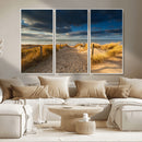 Ocean Beach Dark Clouds Wall Art Canvas Print