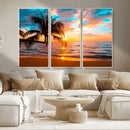 Palm Tree Sunset On The Beach Wall Art Canvas, Framed Palm by MyGreatCanvas | Canvas Wall Art Prints | Photo Prints & Wall Decor