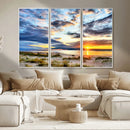 Sunset On The Ocean Wall Art Canvas Print