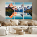 Landscape Mountain and Lake View Wall Art Canvas Print