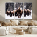 Bison Wall Art Canvas Print- Bison Herd Canvas Wall Art –