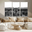 Black and White Highland Cow Canvas Wall Art, Longhorn by MyGreatCanvas | Canvas Wall Art Prints | Photo Prints & Wall Decor