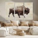 Buffalo Wall Art, Western Bison Canvas Print, Rustic Buffalo