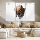 Bison Winter Wall Art Canvas Print For Farmhouse Decor