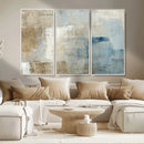 Abstract Blue and Beige Wall Art, Modern Minimalist Canvas
