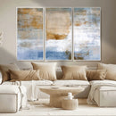 Blue Multi Panel Abstract Wall Art Canvas, Abstract Blue and
