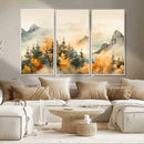 Abstract Watercolor Mountains and Trees Autumn Art, by MyGreatCanvas | Canvas Wall Art Prints | Photo Prints & Wall Decor