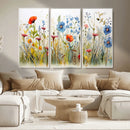 Colorful Wildflower Canvas Wall Art - Vibrant Floral