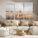 Golden Fields Wall Art Print Canvas – Serene Landscape of