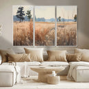 Golden Fields Canvas Wall Art Print – Serene Landscape of