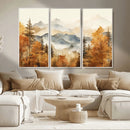 Golden Autumn Forest Wall Art Canvas | Mountain Landscape