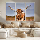 Texas Longhorn Wall Art Print, Framed Longhorn Cow Wall Art