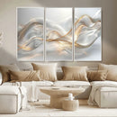 Abstract art Grey and Gold Lines Wall Art