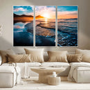 Sunset Beach Ocean Canvas Wall Art – Tranquil Ocean