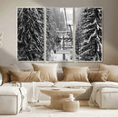 Winter Ski Lift Black and White Canvas Wall Art – Alpine