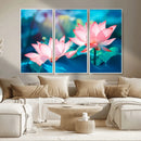 Pink Lotus Flower Canvas Wall Art | Vibrant Floral Wall by MyGreatCanvas | Canvas Wall Art Prints | Photo Prints & Wall Decor