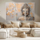 Abstract Buddha Statue Wall Art Canvas Print - Modern