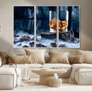 Whiskey Ice Wall Art Canvas Print