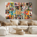 Abstract Art Collage Wall Art Canvas Print – Framed, Ready