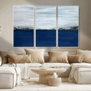 Navy Blue Abstract Wall Art Canvas Print