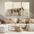 Cowboy Wall Art - Western Horse Canvas Print - Vintage