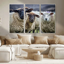 Charming Sheep Portrait Wall Art – Trio of Woolly Companions by MyGreatCanvas | Canvas Wall Art Prints | Photo Prints & Wall Decor
