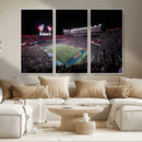Ben Hill Griffin Stadium Night Game Triple Canvas Wall Art -