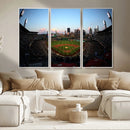 PNC Park Evening Game Triple Canvas Wall Art - Pittsburgh