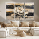 Abstract Lotus Flower Wall Art Canvas Print, Meditation Yoga